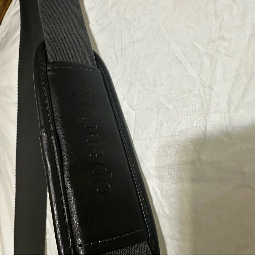 Bugatti Black Leather Messenger Bag